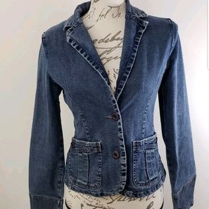 Rubbish Denim jacket medium wash button sz Small